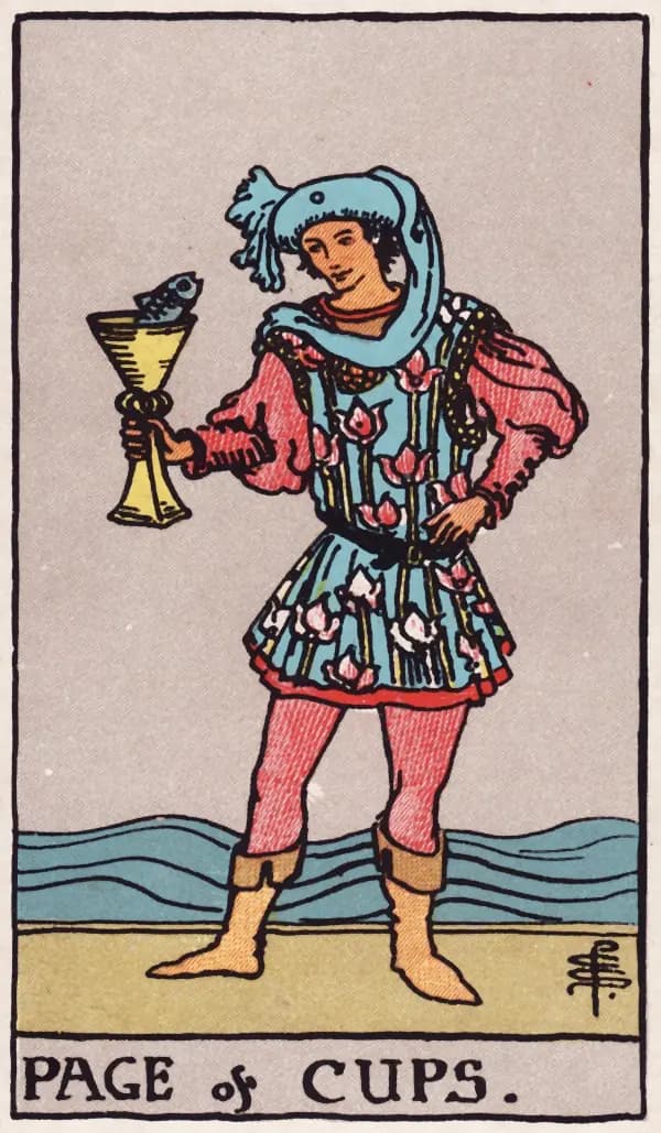 Page of Cups, a card of the Rider-Waite-Smith tarot (1909)