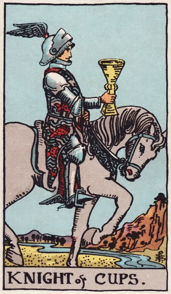 Cavaleiro de Copas, carta do tarot Rider-Waite-Smith (1909)
