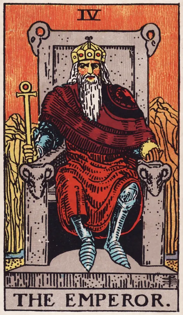 O Imperador, carta IV do tarot Rider-Waite-Smith (1909)