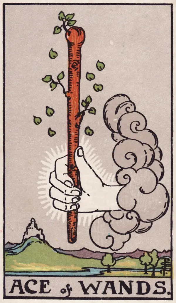 Ás de Paus, carta do tarot Rider-Waite-Smith (1909)
