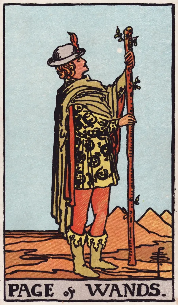 Valete de Paus, carta do tarot Rider-Waite-Smith (1909)