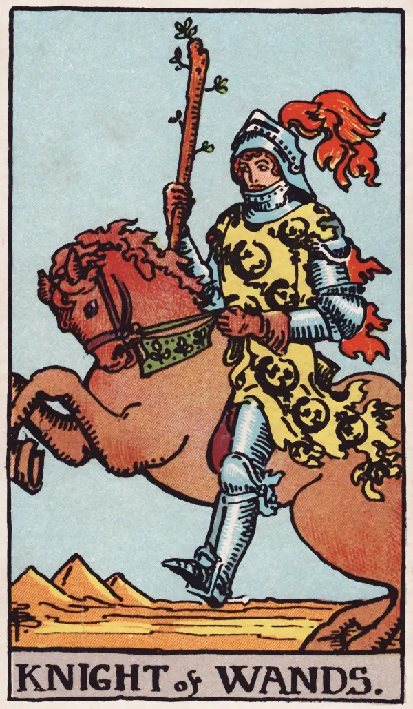 Cavaleiro de Paus, carta do tarot Rider-Waite-Smith (1909)