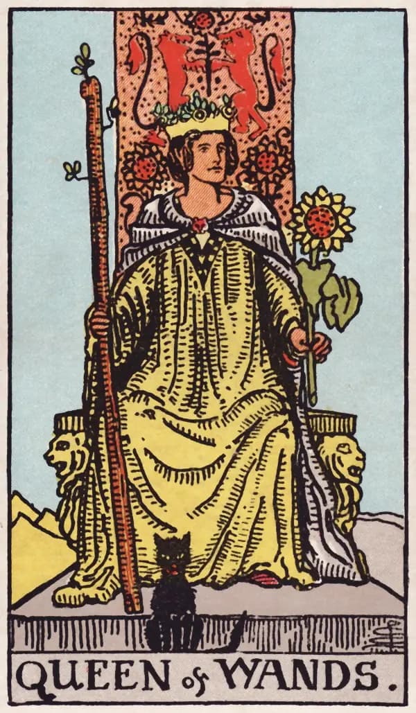 Rainha de Paus, carta do tarot Rider-Waite-Smith (1909)