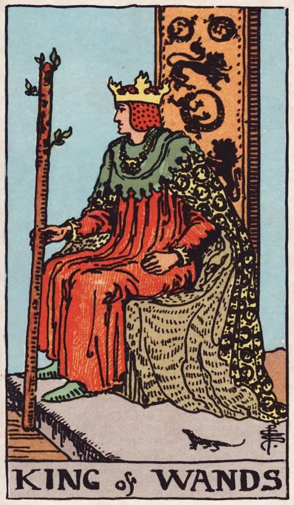 Rei de Paus, carta do tarot Rider-Waite-Smith (1909)